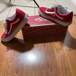 Vans Old Skool Red/White Shoes sz 9.5